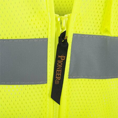 Pioneer Safety Vest, Mesh, Hi-Vis Yellow, 3XL V1060360U-3XL